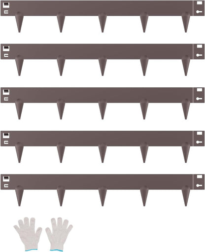 VEVOR Steel Landscape Edging, 5 Packs 39 x 3 in Rust-Resistant Metal Landscape Edging, Bendable Garden Edging Border, Heavy Duty Lawn Edging, Easy-to-Install, Flower Bed Yard Pathway Divider Brown