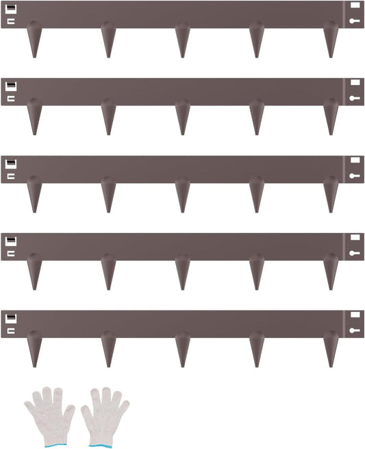 VEVOR Steel Landscape Edging, 5 Packs 39 x 3 in Rust-Resistant Metal Landscape Edging, Bendable Garden Edging Border, Heavy Duty Lawn Edging, Easy-to-Install, Flower Bed Yard Pathway Divider Brown