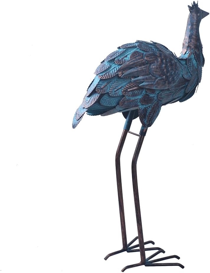 Ostrich Statue Metal Retro Style Ostrich Sculpture Garden Decoration Metal Yard Art for Patio Lawn Backyard Outdoor Indoor Decoration