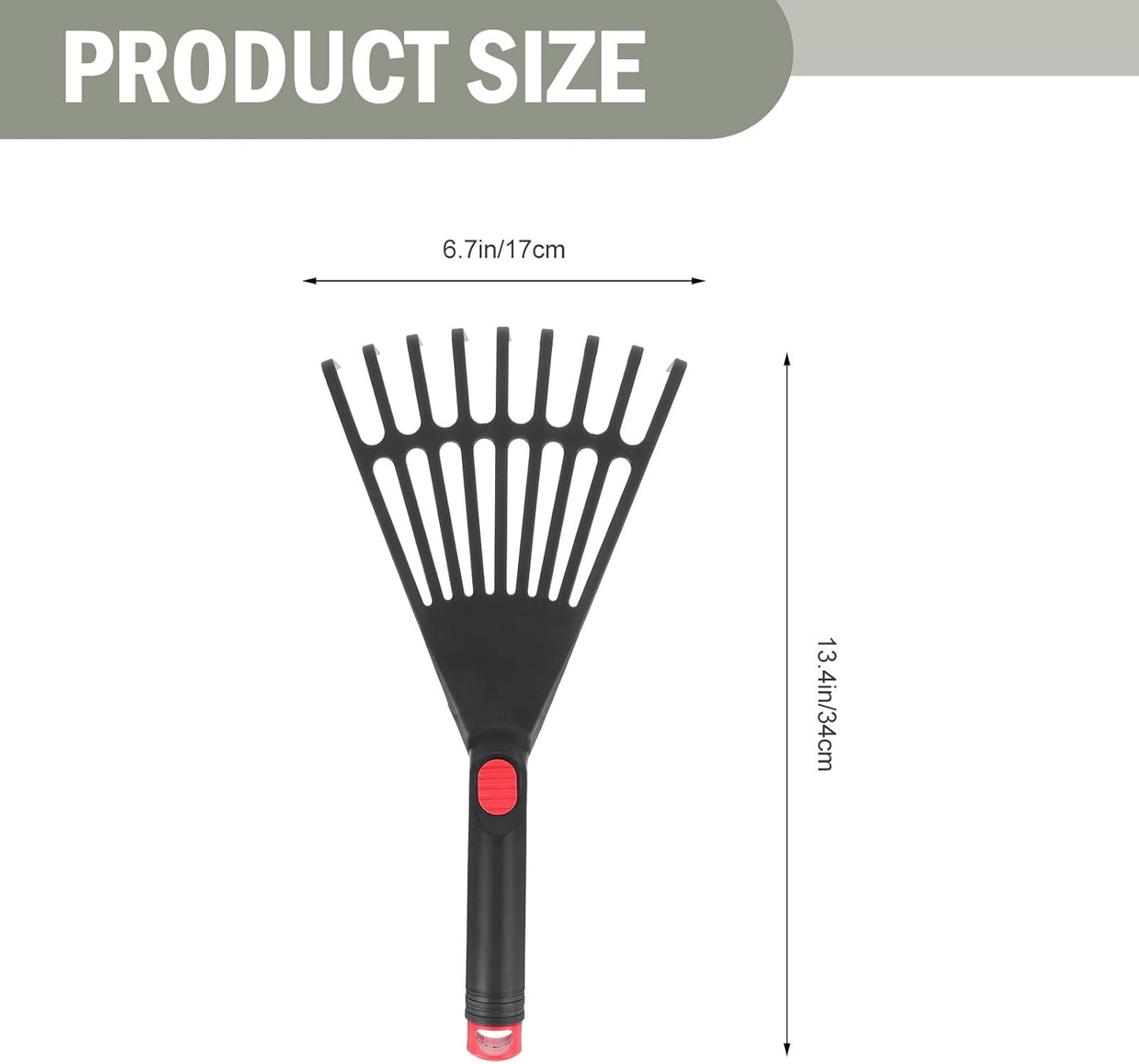 BESPORTBLE 2-Pack Small Hand Rakes - Lightweight Plastic Garden Rakes for Raised Garden Bed, Leaves, Lawns & Tight Spaces, Easy-Grip Ergonomic Handle (No Rust/Bend)