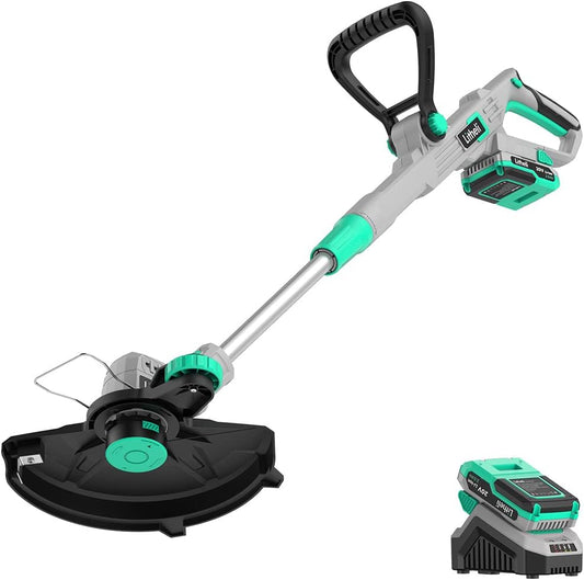 Litheli 20V Cordless String Trimmer and Edger, 12" Electric Weed Wacker with Auto Line Feed
