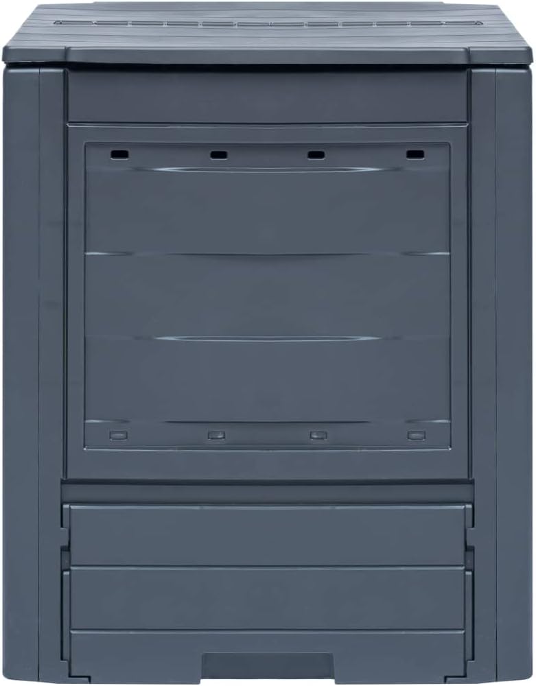 Compost Bin | Garden Composter Bin | Outdoor Composting Box for Backyard Yard Patio Outside | Gray Plastic 23.6" x 23.6" x 28.7" 68.7 Gallon by GeoHome