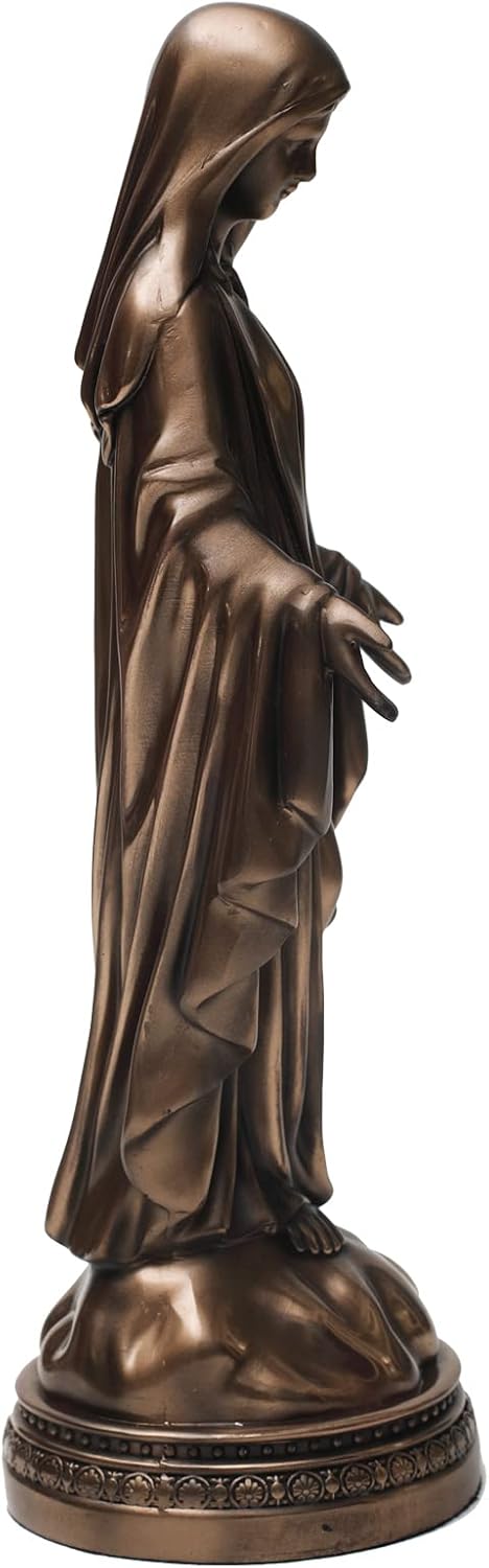 12 Inch Blessed Virgin Mary Decorative Figurine，Catholic Religious Gifts 12 Inch Resin Statue Figurine (Cold Cast Bronze)