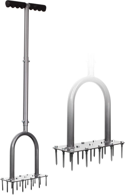 Walensee Lawn Aerator Spike Metal Manual Dethatching Soil Aerating Lawn with 15 Iron Spikes, Pre-Assembled Grass Aerator Tools for Yard, Lawn Aeration, Garden Tool, Revives Lawn Health, Patented