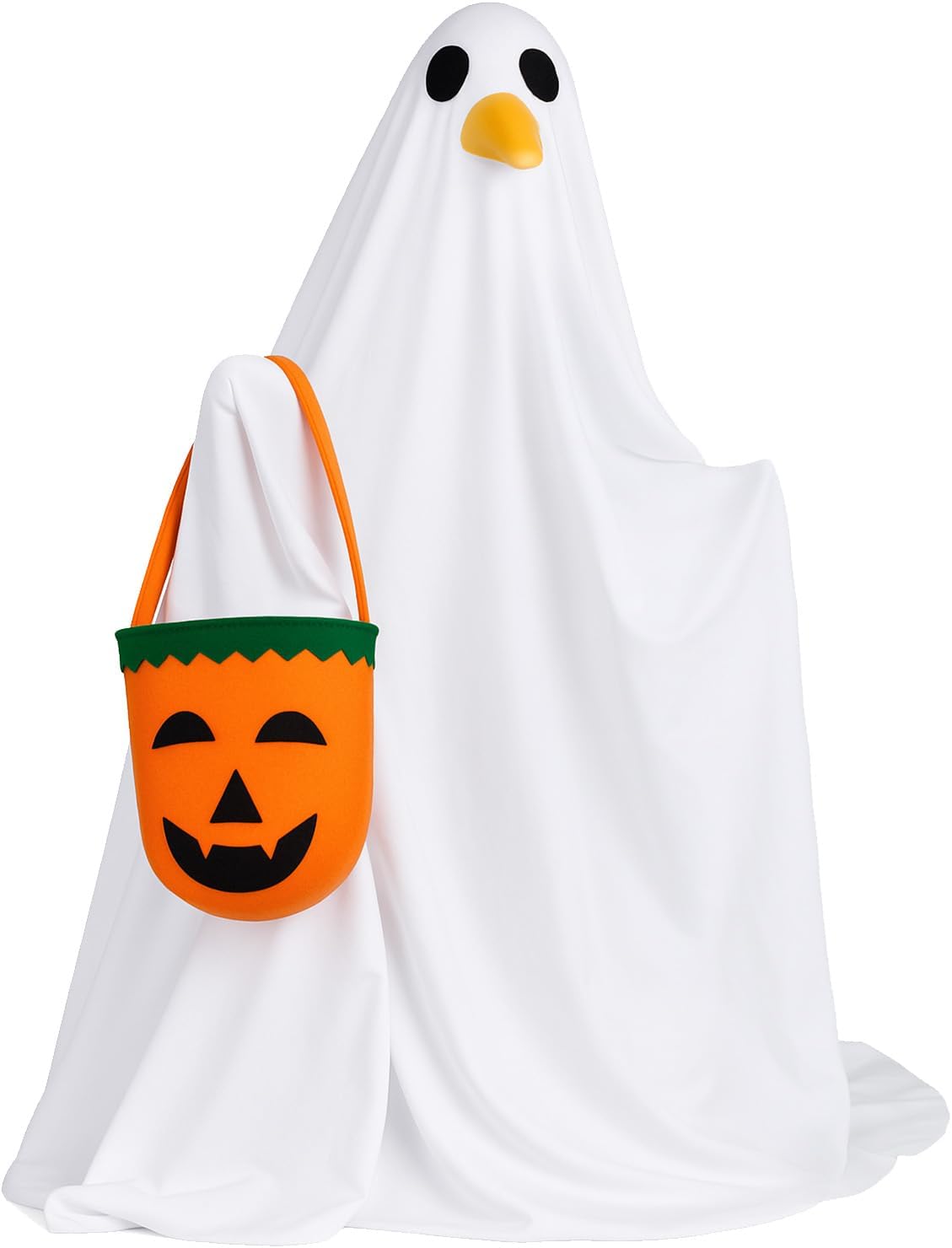 Halloween Porch Goose Outfit Ghost Goose Clothes for 23'' Cement Plastic Geese Silly Lawn Geese Yard Outdoor Decoration