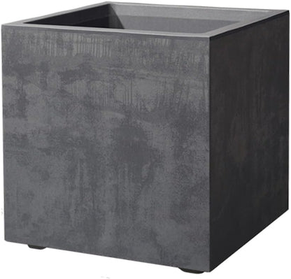Deroma Millennium 10” Cube Planter | Light & Durable Plastic | Indoor or Outdoor Square Pot for Patio/Porch | Includes Water Reserve & Drain Plug | Trendy Planter for Plants, Flowers, Garden | Black