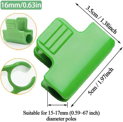 40pcs Greenhouse Netting Clamps, 16mm Garden Hoops Plant Clips, Outside Patio Film Row Cover Netting Tunnel Frame for Fixing PVC Tubes Shading Net Rod Shelters Clip, Plastic, Non-Slip, Green