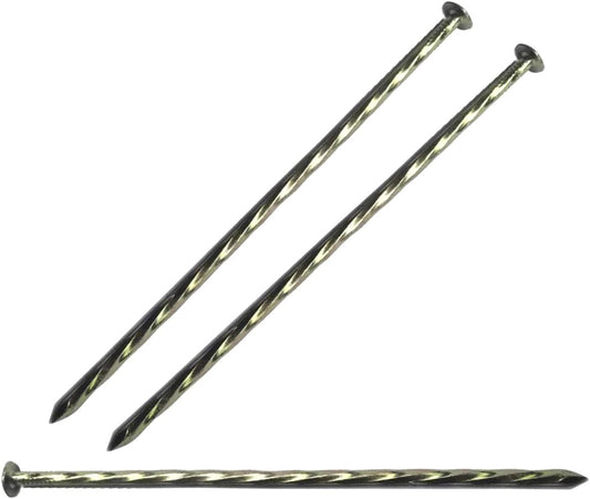 22 Pcs 8-Inch Landscape Stakes, Spiral Metal Galvanized Landscape Spikes, Garden Nails for Artificial Turf, Paver Edging, Weed Barrier, Carpentry and More