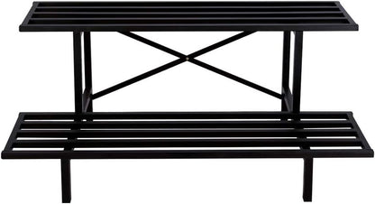 Zhongma 2 Tier Sturdy Metal Plant Stand Heavy Duty Plant Holder for Home Indoor and Outdoor,L45.67 x W17.5 x H14 inch, 440 LBS Capacity & Heavy Duty Construction …