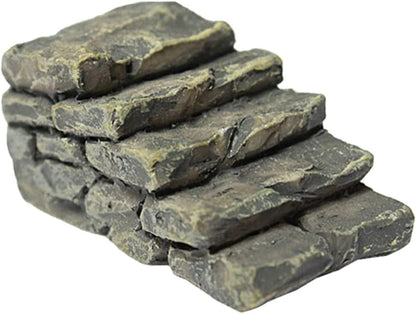 1Pc Gray Outdoor Miniature Resin Bridge Stair Stone Straight Bridge Stairs Stone Steps Garden Fairy Ornament Flower Pot Plant Micro Landscaping Decor Bonsai Craft Straight Stairs Statues Décor