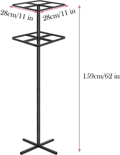 Adjustable Double-Layer Dragon Fruit Trellis Black,Durable Metal Plant Trellis Outdoor Climbing Plants Support Frame for Vertical Gardening Trees Cactus