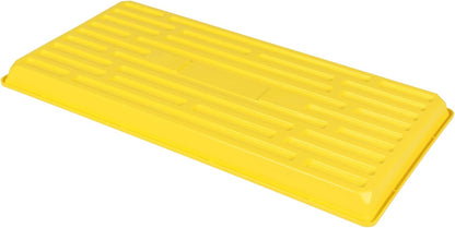 SUNPACK 10" x 20" Heavy Duty Shallow Plastic Seed Starting Tray, Yellow, 1" (Pack of 30) - No Drainage Holes, Perfect for Greenhouses or Indoor Gardening