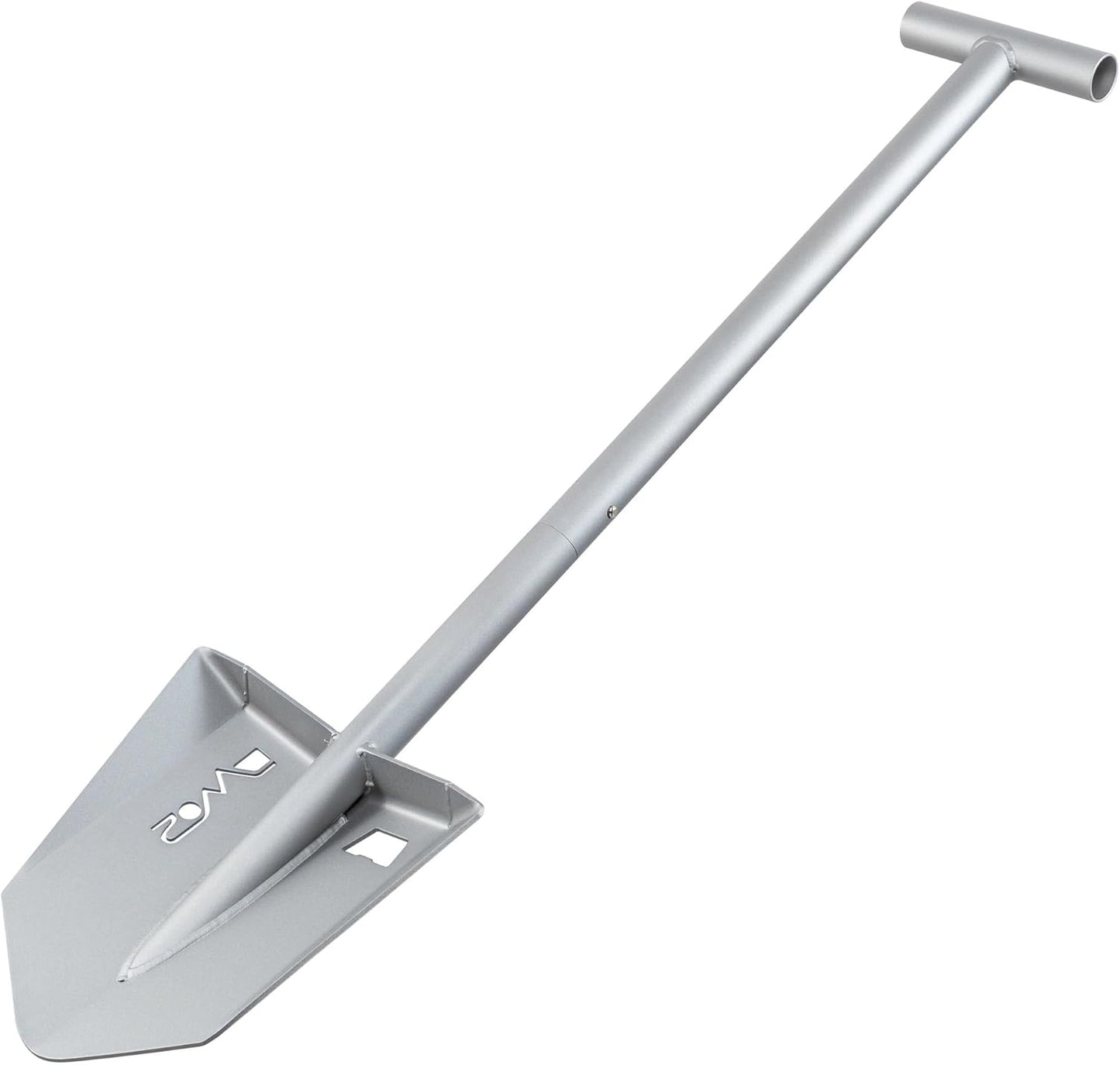 DMOS Nomad Shovel - 2-Piece Collapsible Lightweight Aluminum Shovel for Camping, Overlanding, Survival, Military, Hunting, & Off-Road Use - Silver - Pro