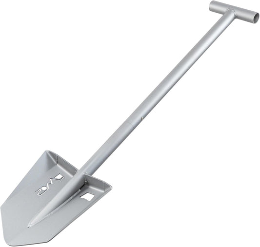 DMOS Nomad Shovel - 2-Piece Collapsible Lightweight Aluminum Shovel for Camping, Overlanding, Survival, Military, Hunting, & Off-Road Use - Silver - Pro
