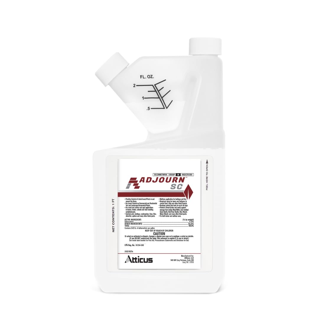 Atticus Adjourn SC Insecticide Concentrate (16 Ounce) - Deltamethrin 4.75% - Indoor and Outdoor Insect Control - Spiders, Ants, Bedbugs, Fleas, Ticks, Wasps, Lice, and More