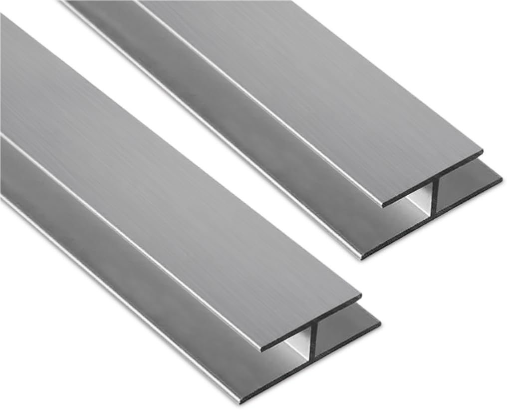 Aluminum H Connectors - Fits 4mm, 6mm, 8mm, or 10mm Twin-Wall Greenhouse Panels, Join 2 Pieces of Panels Together, 4-Foot Length, 10 Pieces (6mm Aluminum H Connectors)