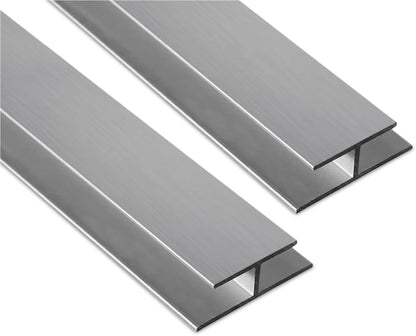 Aluminum H Connectors - Fits 4mm, 6mm, 8mm, or 10mm Twin-Wall Greenhouse Panels, Join 2 Pieces of Panels Together, 4-Foot Length, 10 Pieces (6mm Aluminum H Connectors)