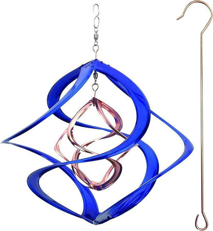 Red Carpet Studios Deluxe Double Helix Cosmix Wind Spinner, 14-Inch, Blue and Copper