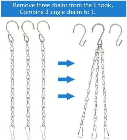 YINGFENG 6 Pack 19.7 Inch Silver Hanging Chain for Hanging Bird Feeders, Bird Houses, Planters, Baskets, Birdbaths, Lanterns, Wind Chimes, Billboards, Signs and Ornaments
