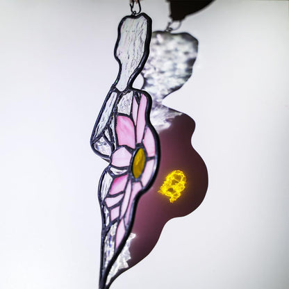 Pregnant Mother Decor Stained Glass Suncatcher for Window,Pregnant Mother Gifts for Mom Expecting Mothers on Mother's Day,Stained Glass Sunflower Gifts for Women Wife Maternity Giftss