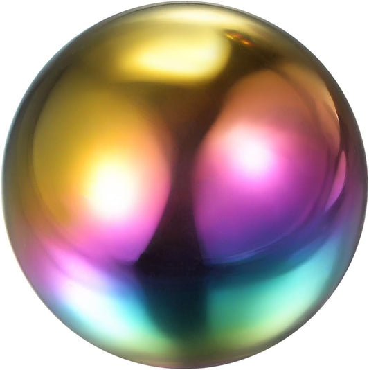 uxcell Rainbow Gazing Ball 4 Inch 100mm Reflective Sphere Polished Hollow Ball, Stainless Steel Gazing Globe Mirror Ball for Home Garden Outdoor Decoration