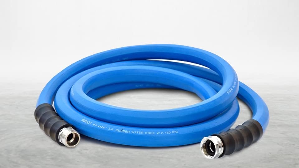 BluSeal Hot/Cold Water Rubber Garden Hose, 100% Rubber, Ultra-Light, Super Strong, 500 PSI, 50F to 190F Degrees, High Strength Polyester Braided (5/8" x 15')