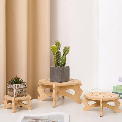 Plant Stand Indoor, Bamboo & Wood Plant Holders Indoor Stand, No Screws Required Stable Outdoor Plant Pot Stand, Wooden Stand for Plants Fit 5-15 Inch Pots, Support 190lb Adult