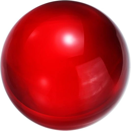 uxcell 40mm/1.6" Crystal Sphere Ball Glass Solid Decorative Sphere Crystal Ball Prop Ornament for Feng Shui Divination Fortune Telling Tabletop Fountain Decoration, Red