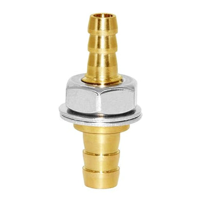 Joywayus Thru-Bulk Bulkhead Hose Barb 5/16"×3/8" Reducing Barb Hex Union Brass Fitting