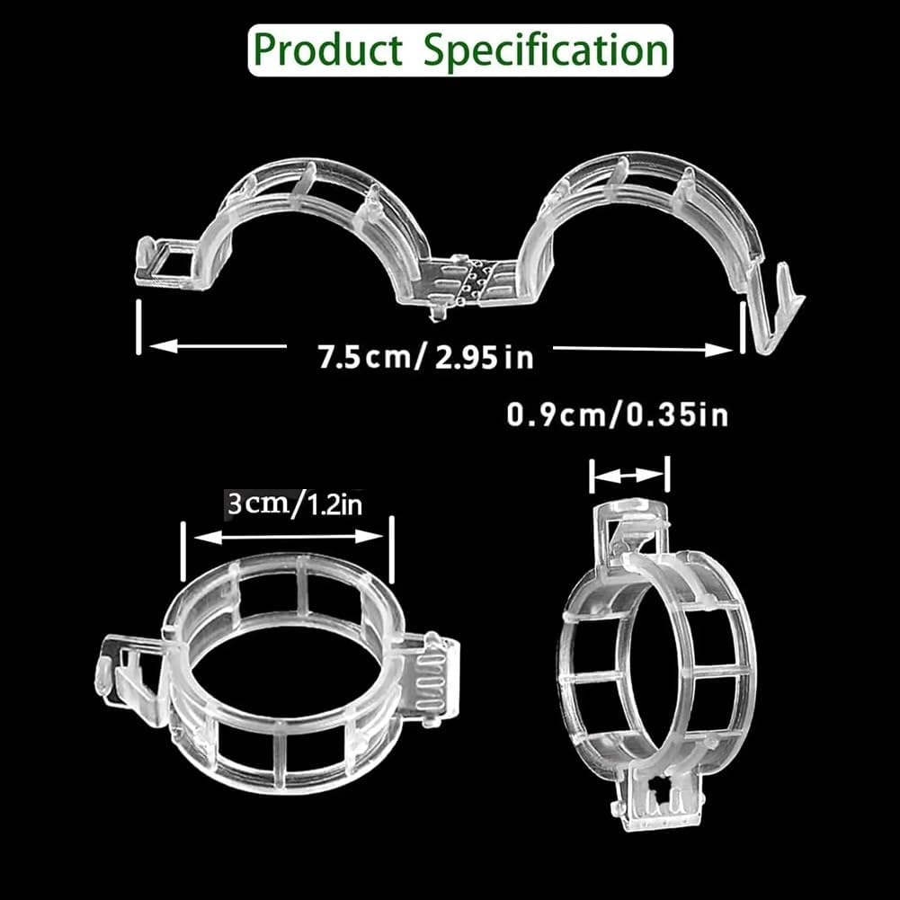 50PCS Plant Support Clips Reusable Tomato Clips Plastic Trellis Clips Garden Clips Secured Plastic Plant Clip for Climbing Plants Tomato Grape Vine Vegetables Plant Fixing Clips, 1.18" Inner Diameter