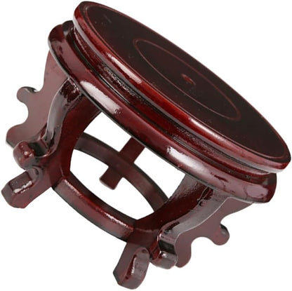 Happyyami Indoor Plants Wood Stool Plant Stand Chinese Style Flower Pot Display Rack Garden Planter Support Tabletop Vase Fish Tank Base Handicraft Figurine Pedestal Riser Holder for Home Greenery