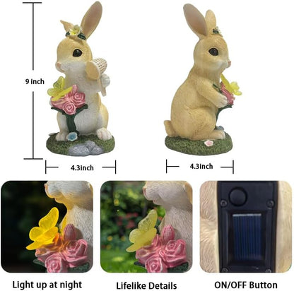 Solar Garden Decor Statues Outdoor, Birthday Gifts for Women Mom Grandma Senior Elder, Ornament for Balcony, Garden, Patio, Yard, Lawn
