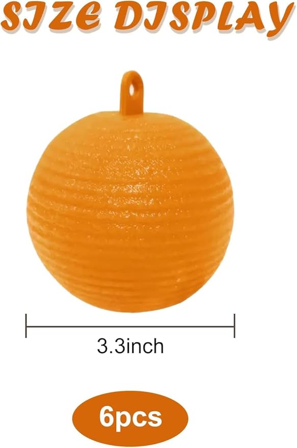 6 PCS Fly Traps Ball Fly Trap Indoor, Hanging Fly Bugs Sticky Ball Outdoor, Gnat Trap Ball for House Plants Kitchen Drain Yard Garden (6PCS, Yellow)