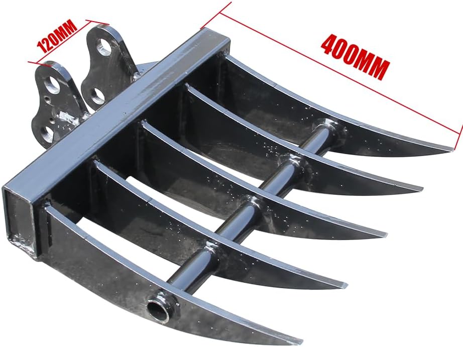 Mini Excavator Attachment Rake, Metal Material, Hole Diameter: 25MM/0.98in, Suitable for 1 - Ton Mini Excavators