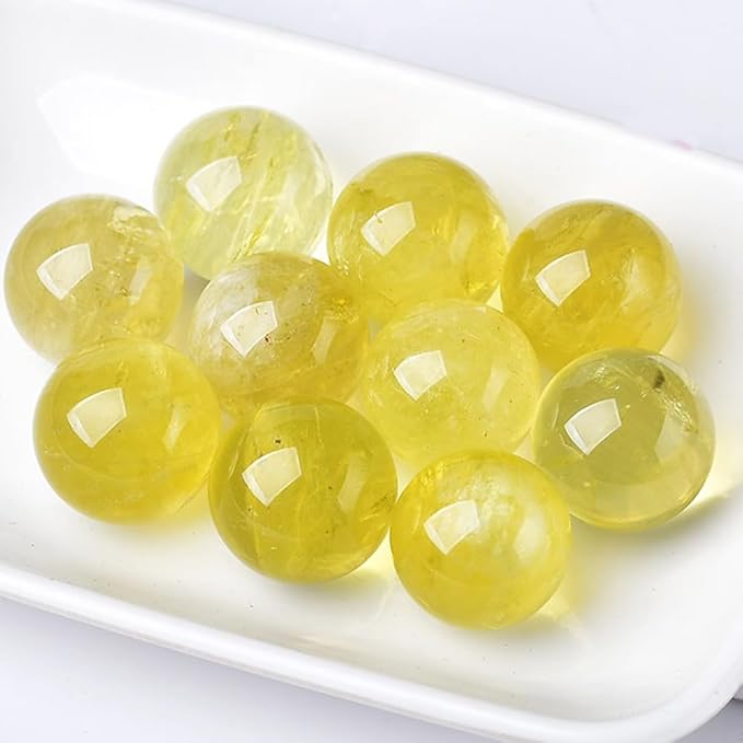 5-6cm/1.96-2.36inch Topaz Ball Polished Natural Yellow Crystal Sphere Decorative Sphere Healing Crystals Ball Healing Stone Crafts Home Decor Ornament Gifts (Topaz, 50-60mm)