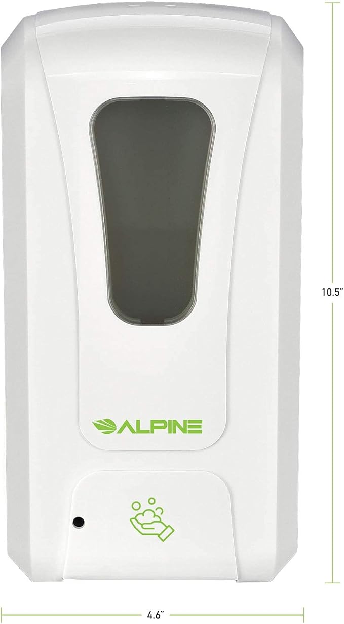 Alpine Automatic Hand Sanitizer Dispenser - Touchless Soap Dispenser for Restaurant, Hospital, School, Hotel, Kitchen and Bathroom -1200mL Foam White
