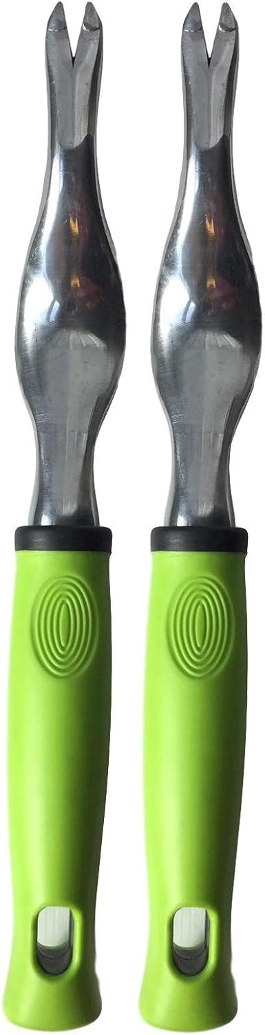 Garden Guru Hand Weeder Tool with Ergonomic Handle - Weed Puller for Planting, Weeding, Flower and Vegetable Care in Lawn Garden Yard | Rust Resistant (2 Pack)