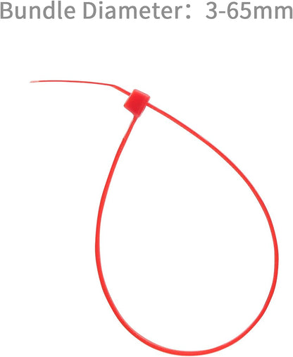 XINGO 10 Inch Cable Zip Ties (500 Pack), 40 Lbs Tensile Strength-Heavy Duty, Self-Locking Nylon Plastic Nylon Wire Ties for indoor and outdoor use(Red)