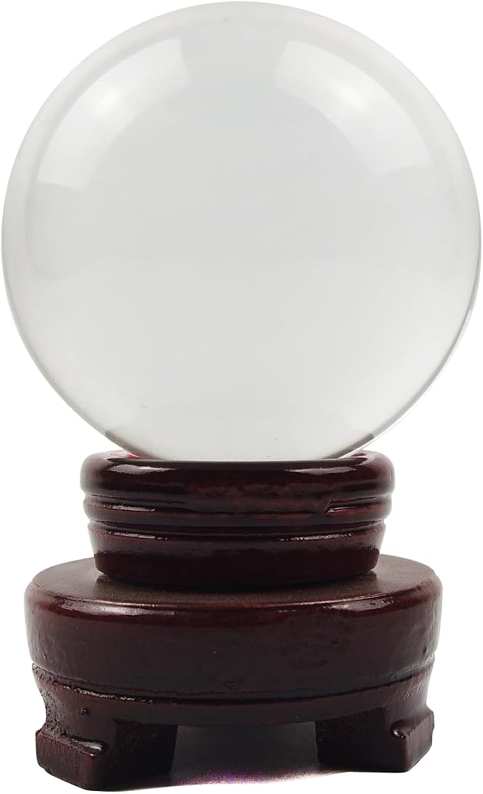 Crystal Ball, Glass Balls, Decorative Balls, Clear Crystal Ball with Wooden Stand, K9 Glass Ball