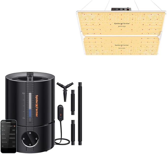 Spider Farmer 5L Smart Humidifier and SF4000 Grow Light
