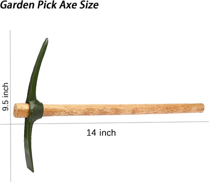 Forged Heat Treated One Piece Intact cast Iron Hoe,Weeding Garden Pick Axe,for Gardening,Camping and Outdoors Climbing Pickaxe