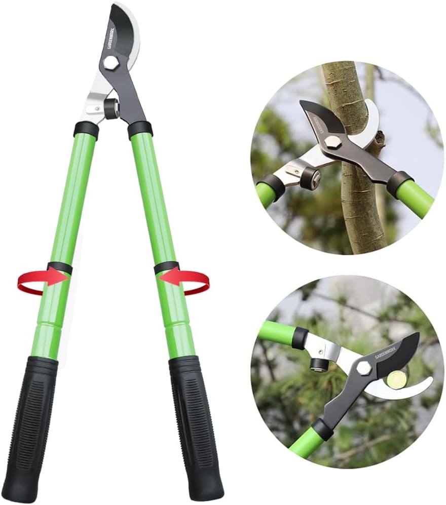 GARDENWORK Loppers for Tree Trimmer,Heavy Duty Branch Cutter,17-23"Extendable Garden Loppers with SK5 High Carbon Steel Blade,Chops Thick Branch Ease with 1.6" Diameter Cut Capacity