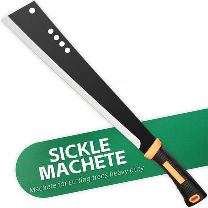 Machete for Yard Work and Cutting Trees Heavy Duty Machetes Brush Clearing Sickle Knife with Cold Steel Blade, Hand Harvest Sickle for Weeding Gardening
