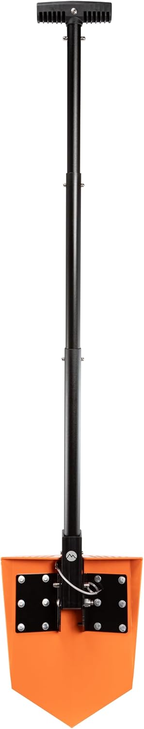 DMOS Delta Shovel - Collapsible Heavy-Duty Steel Folding Shovel for Camping, Overlanding, Survival, Military, Hunting, & Off-Road Use - Signal Orange - Pro