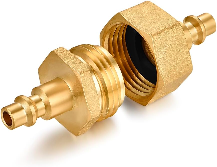 RV vent plug prevent freezing in winter helps drain water from water pipes, suitable for camping RVs, boats, garden hoses, water pipe Blow Out Plug brass quick connector (male)