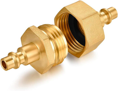 RV vent plug prevent freezing in winter helps drain water from water pipes, suitable for camping RVs, boats, garden hoses, water pipe Blow Out Plug brass quick connector (male)