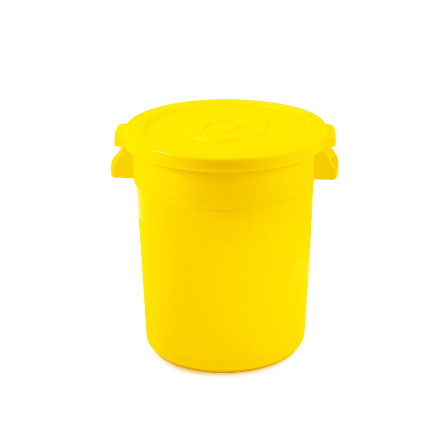 20 Gallon Trash Can With Lid Round Ingredient Storage Containers Recycling Bin Kitchen Garbage Can Office Garbage Can Trash Barrel Plastic Barrel Yard Waste Bin Outdoor Trashcan (5, Yellow)
