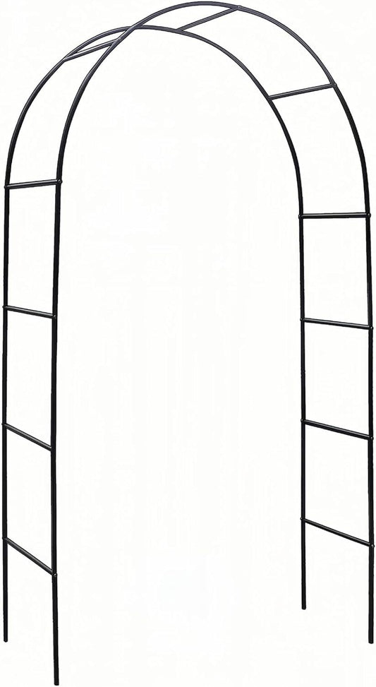 Garden Arch Trellis Metal Garden Arbor for Various Climbing Plant, Wedding Arches for Ceremony Decoration Outdoor Lawn Backyard, 7'8" H x 4'5" W, Dark Green