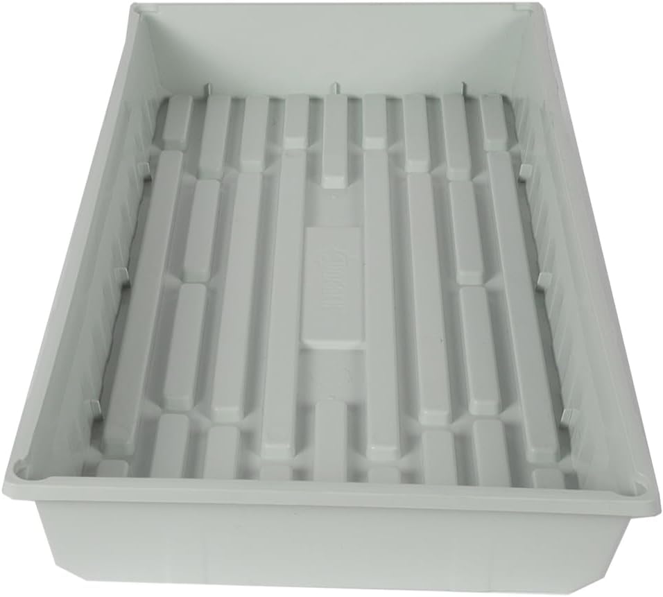 SUNPACK 10" x 20" Mega Plastic Seed Starting Tray, White, 2.5" (Pack of 10) - No Drainage Holes, Ideal for Greenhouses or Indoor Gardening - Made of Thick, Strong Plastic