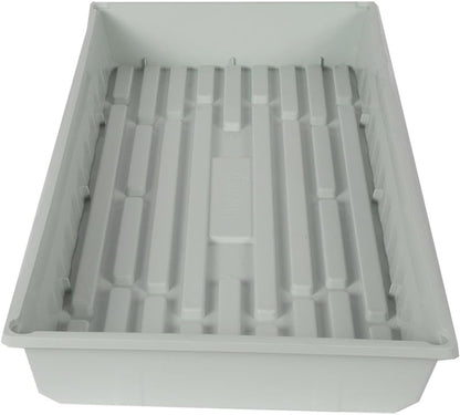 SUNPACK 10" x 20" Mega Plastic Seed Starting Tray, White, 2.5" (Pack of 10) - No Drainage Holes, Ideal for Greenhouses or Indoor Gardening - Made of Thick, Strong Plastic